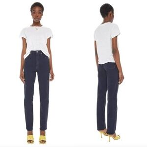 Mother High Waisted Study Skimp Jeans Blue Graphite